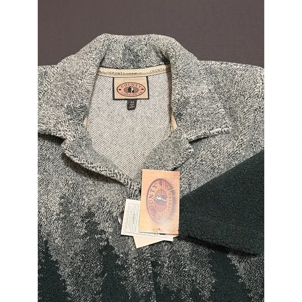 NWT Vtg County Clothing Co Green Sherpa Fleece Forest Jacket Women's M Cabin